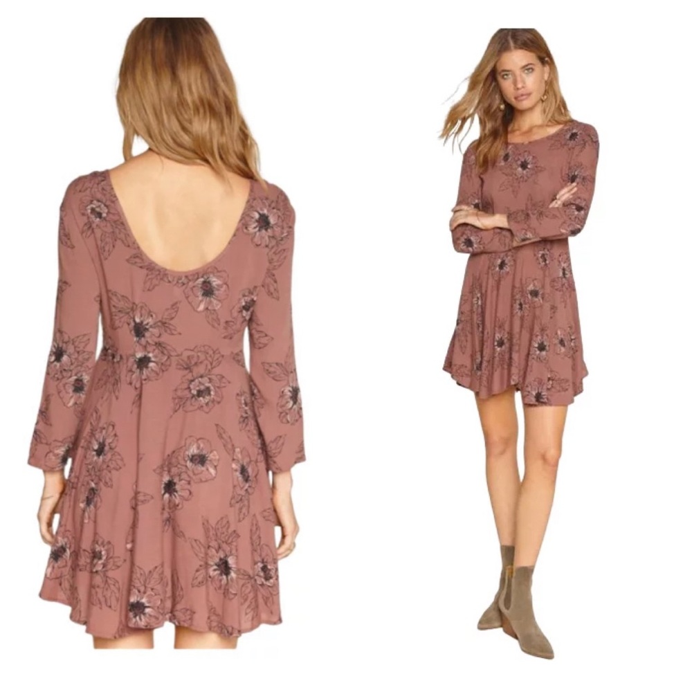 AMUSE SOCIETY Floral Sketch Boho Festival Dress